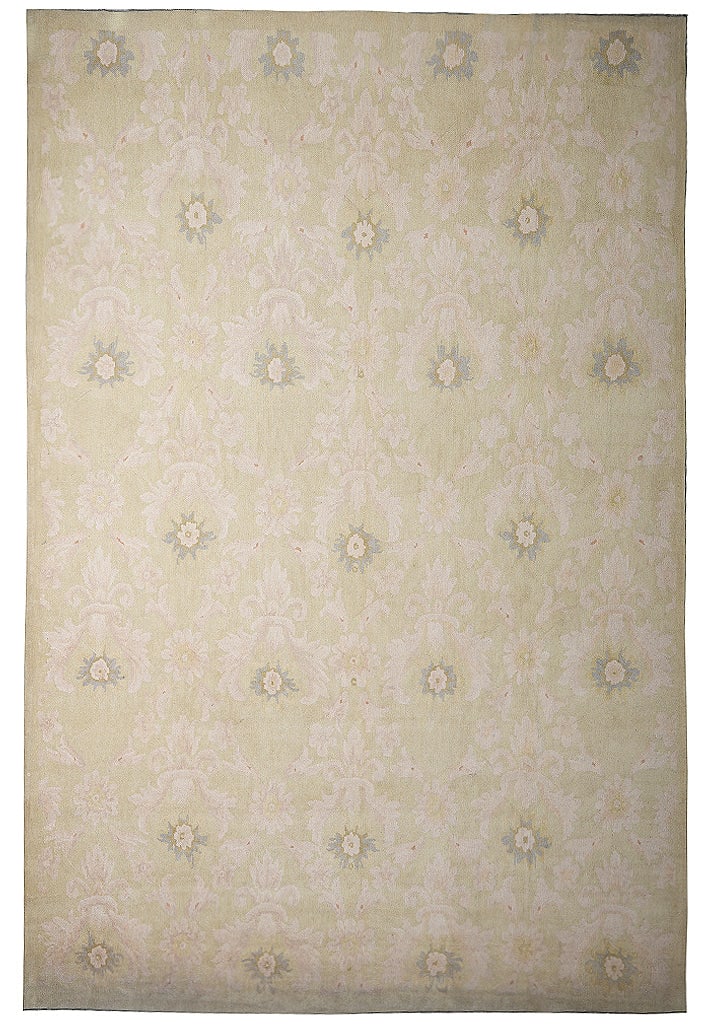 9 x 12 Handmade French Wool Rug Champaign Green Modern Design 108 x 144 in: 9 x 12 Handmade French Wool Rug Champaign Green Modern Design 108 x 144 in Free continental US Shipping This 9 x 12 un-used handmade French area rug features a modern transitional pattern in a subtle 