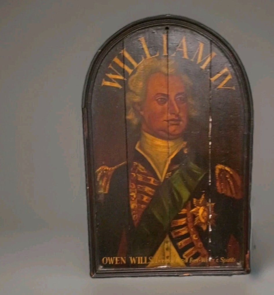 Framed antique style pub sign Owen Wills George IV 23X36 (1 of 14)