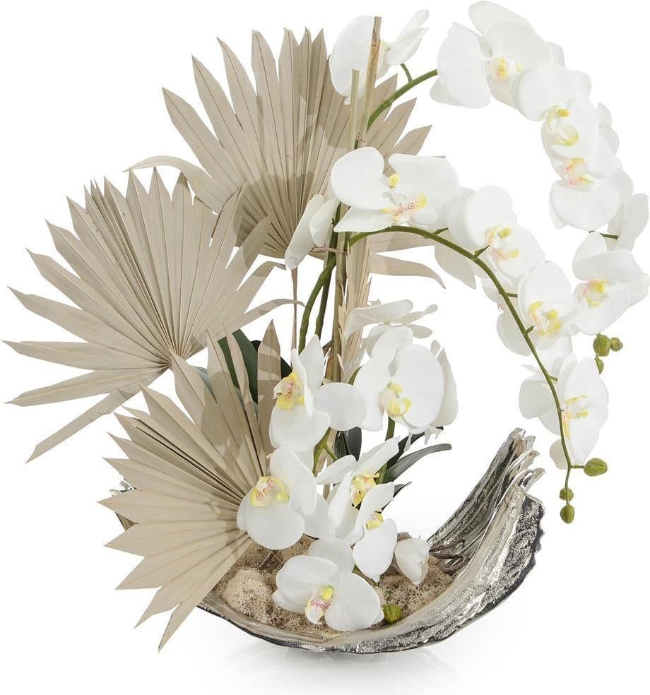John-Richard Chrome Vase Traditional Floral Arrangement with Orchids (1 of 2)