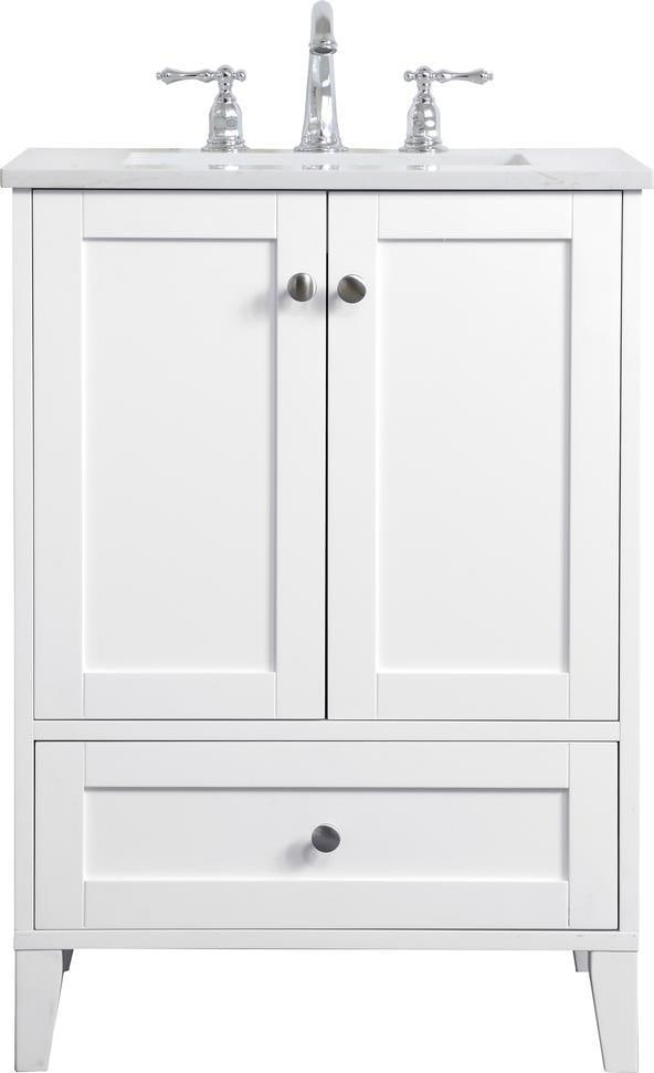 Elegant Lighting 24 Inch White Transitional Bathroom Vanity (1 of 1)