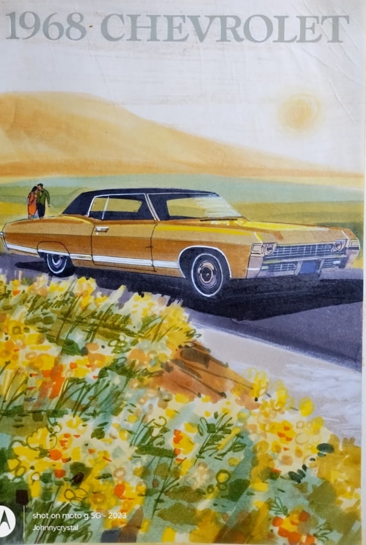 Original 1968 Chevrolet Impala Caprice ad art watercolor painting (1 of 5)