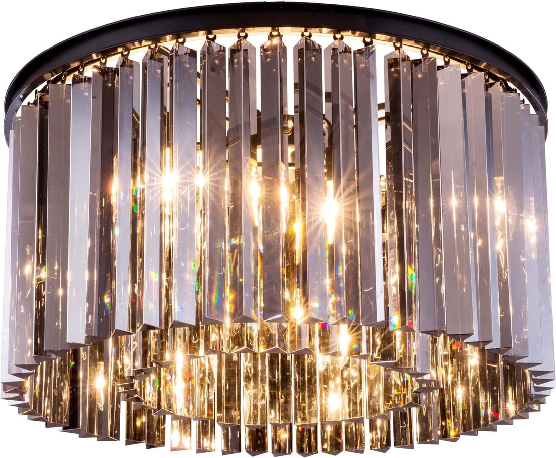 Elegant Lighting Sydney Mocha Brown Flush-Mount Chandelier (1 of 1)