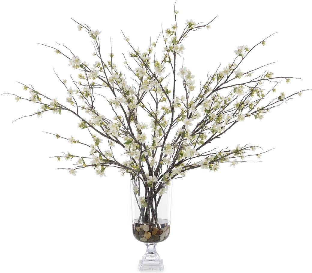 John-Richard Exquisite Blossom Centerpiece with Faux Water: John-Richard Exquisite Blossom Centerpiece with Faux Water Enhance your decor with this exquisite centerpiece featuring bursting apple blooms set in faux water. This stunning arrangement boasts a heig
