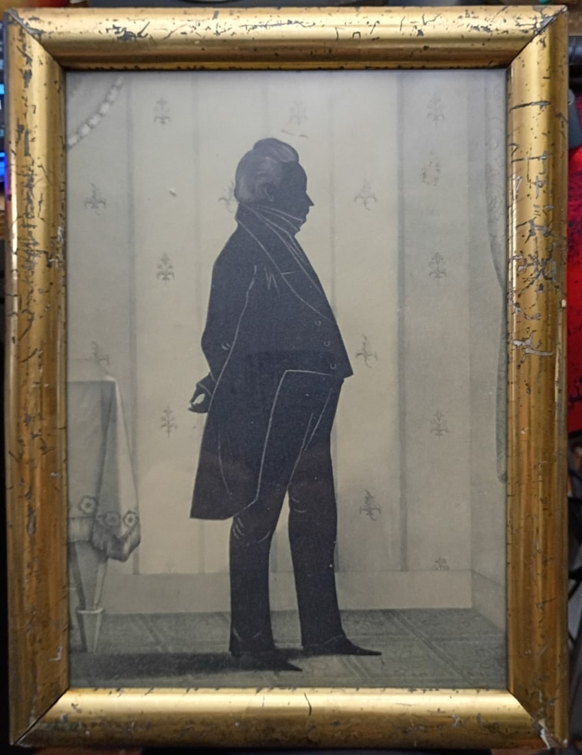 1844 Nathaniel Tallmadge silhouette lithograph by Brown and Kellogg (1 of 12)