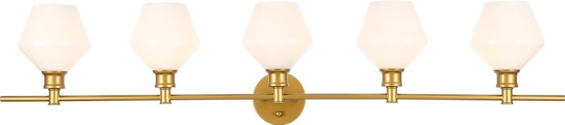 Elegant Lighting Gene Mid-Century Wall Lamp Brass Frosted White 5 Bulbs UL-Listed: Elegant Lighting Gene Mid-Century Wall Lamp Brass Frosted White 5 Bulbs UL-Listed Illuminate your space with the Sophisticated Gene Wall Lamp, a stunning piece that blends mid-century modern style wit
