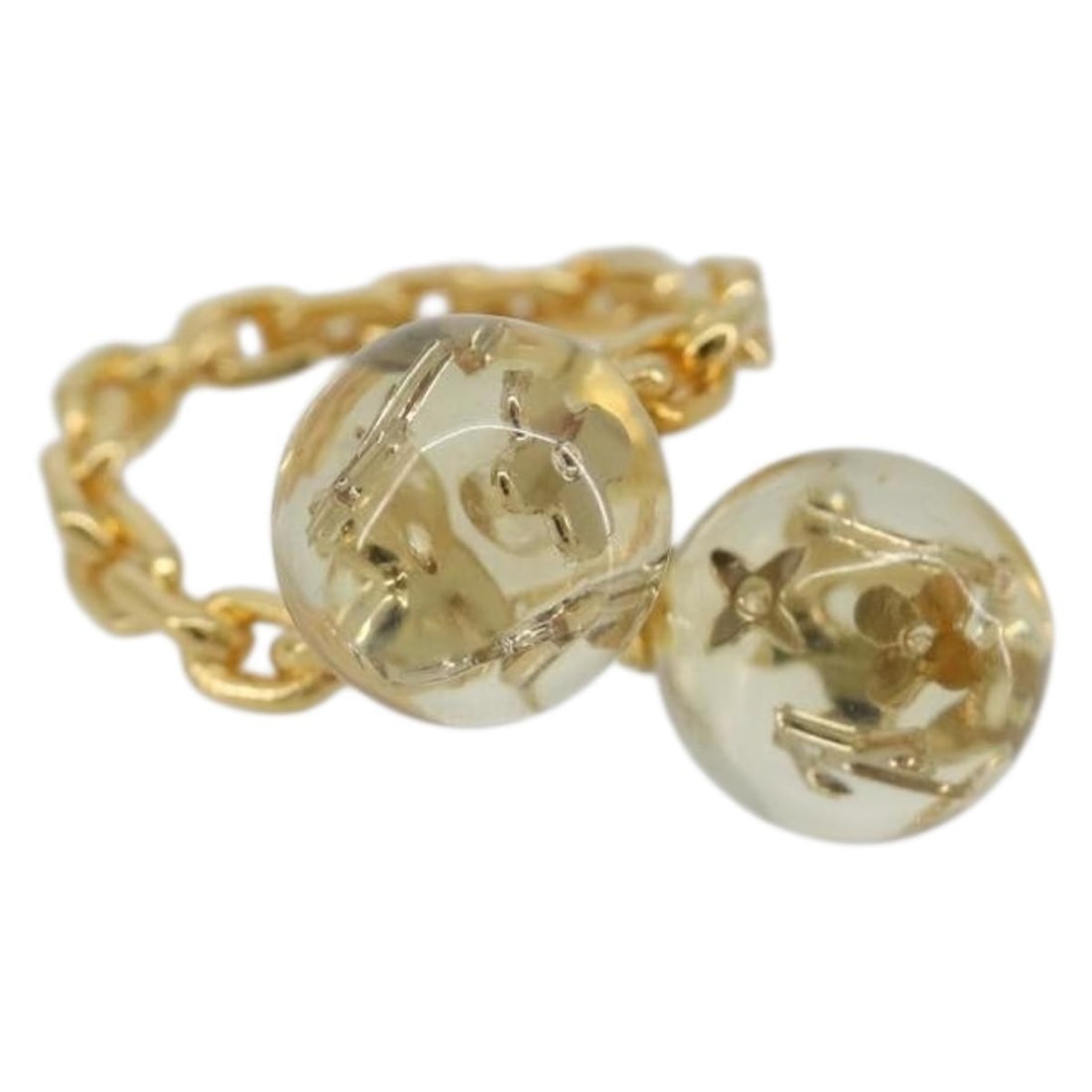 Louis Vuitton M65539 Bergvale Inclusion Gold Tone Metal Ring: Louis Vuitton M65539 Bergvale Inclusion Gold Tone Metal Ring Louis Vuitton Bergvale Inclusion Fawn ring in gold-colored metal, designed for women. The ring is size US 6.5 to 7 and corresponds to JP si