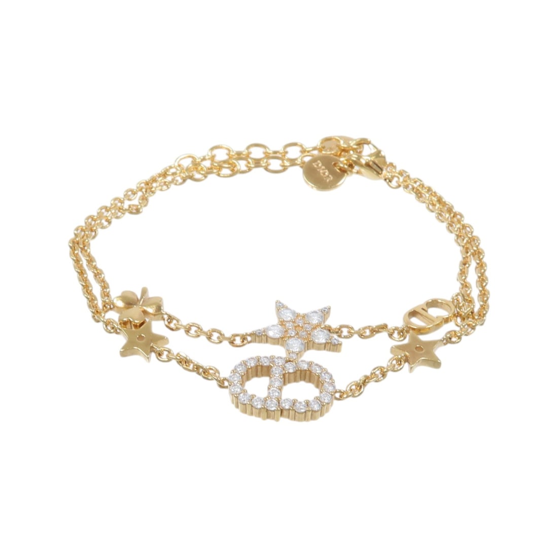 Dior CD Clair D Lune Gold Tone Bracelet B3105WOMZI: Dior CD Clair D Lune Gold Tone Bracelet B3105WOMZI Christian Dior CD Clair D Lune bracelet set in gold-tone metal. This women's bracelet is made in France and is presented without accessories. Conditi