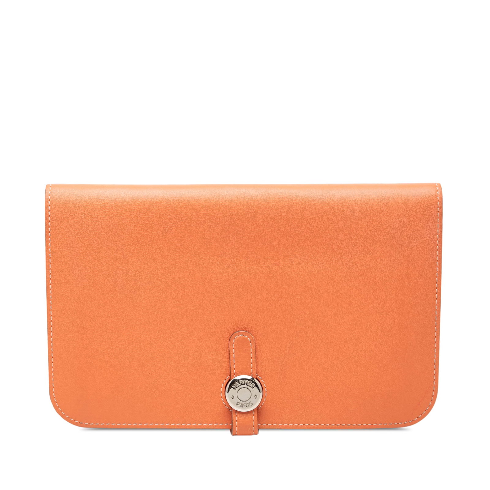 Hermes Dogon Duo GM Orange Clemence Leather Wallet (1 of 7)