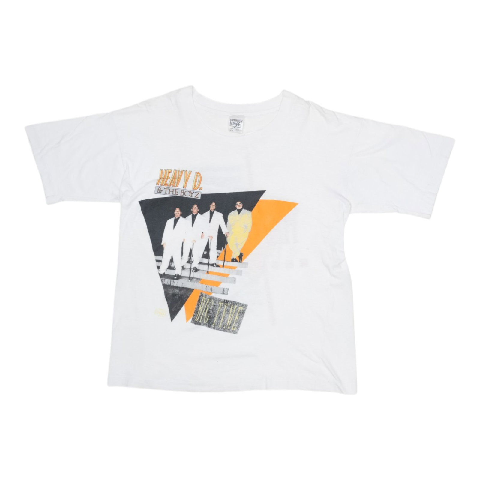 Vintage 1989 Heavy D And The Boyz Big Tyme T Shirt White XL: Vintage 1989 Heavy D And The Boyz Big Tyme T Shirt White XL Authentic vintage 1989 Heavy D And The Boyz Big Tyme shirt with front and back graphics. This original 1980s single-stitch shirt is a true v