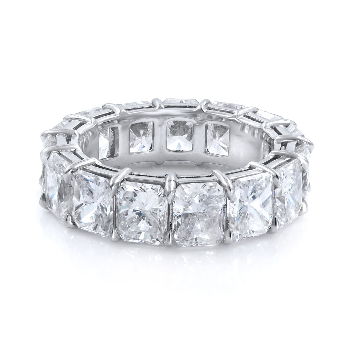 Rachel Koen 8.72cts Radiant Cut Diamond Eternity Ring Platinum (1 of 6)