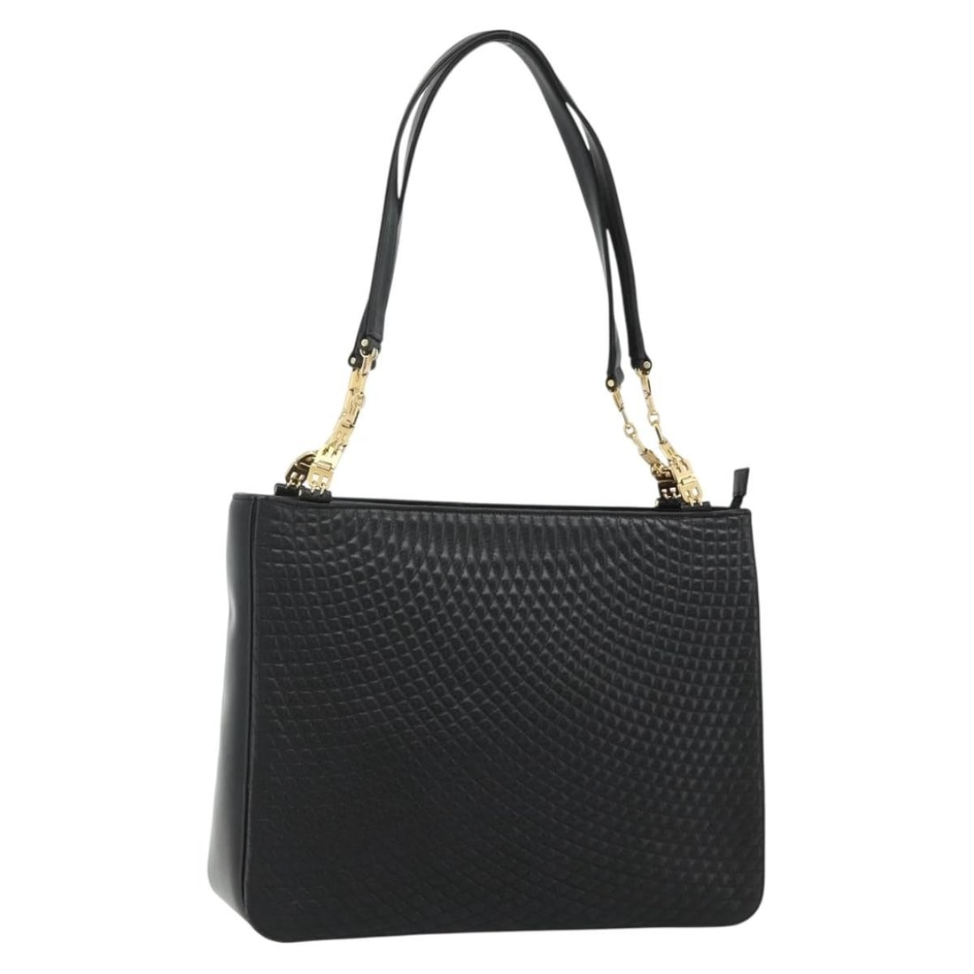 BALLY Black Gold Leather Shoulder Bag with Dust Bag: BALLY Black Gold Leather Shoulder Bag with Dust Bag This BALLY shoulder bag is crafted from black and gold leather, offering a sophisticated and timeless look. Designed for women, it features a struct