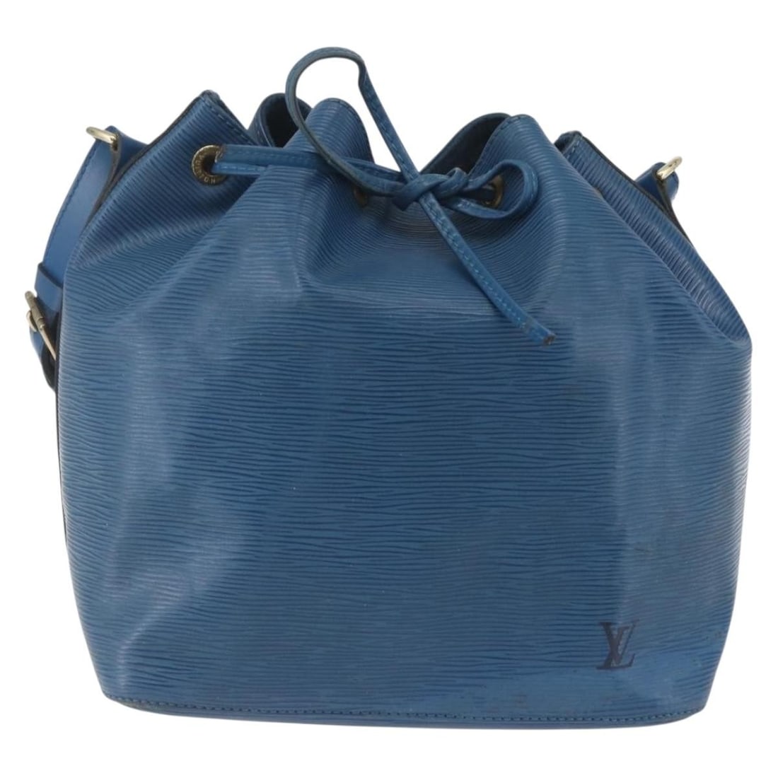 Blue Epi Leather Shoulder Bag Louis Vuitton Petit Noe: Blue Epi Leather Shoulder Bag Louis Vuitton Petit Noe This Louis Vuitton Petit Noe handbag is crafted from blue Epi leather and designed for women. Made in France, it features a structured silhouette 