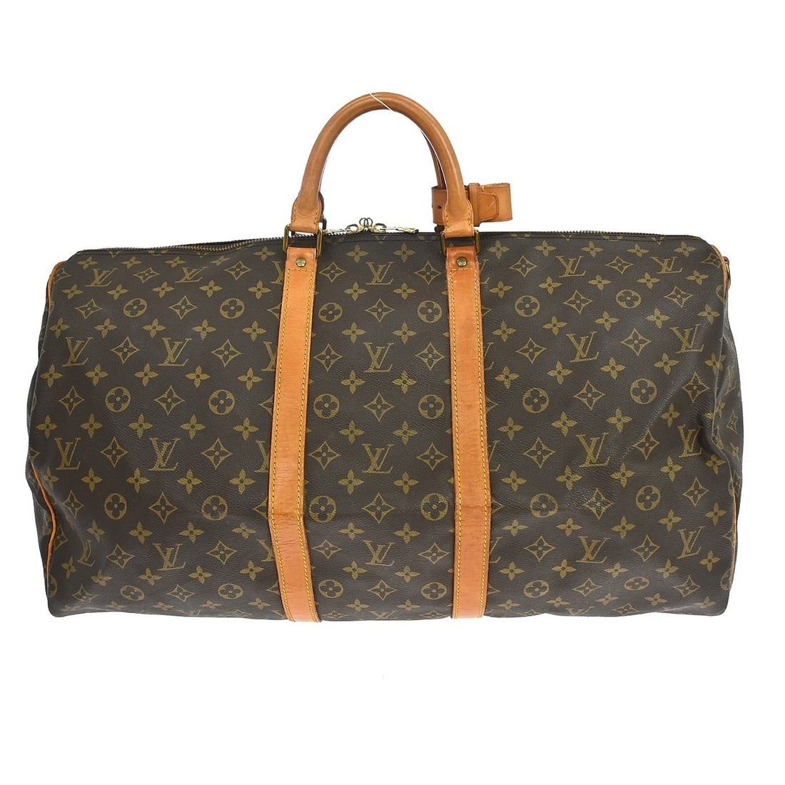 Louis Vuitton Keepall Bandouliere canvas travel bag brown: Louis Vuitton Keepall Bandouliere canvas travel bag brown Louis Vuitton Keepall Bandouliere Monogram travel bag in brown canvas. This unisex piece is made in France and is presented in fair condition,