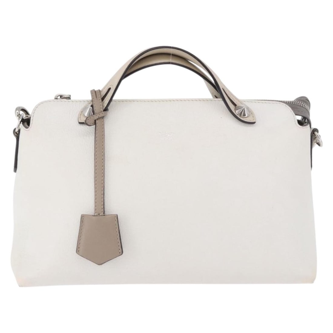 Fendi By The Way Leather Satchel White Medium: Fendi By The Way Leather Satchel White Medium Fendi By The Way Satchel M in white leather with silver accents. This female bag is described as being in good condition, with light signs of wear consist
