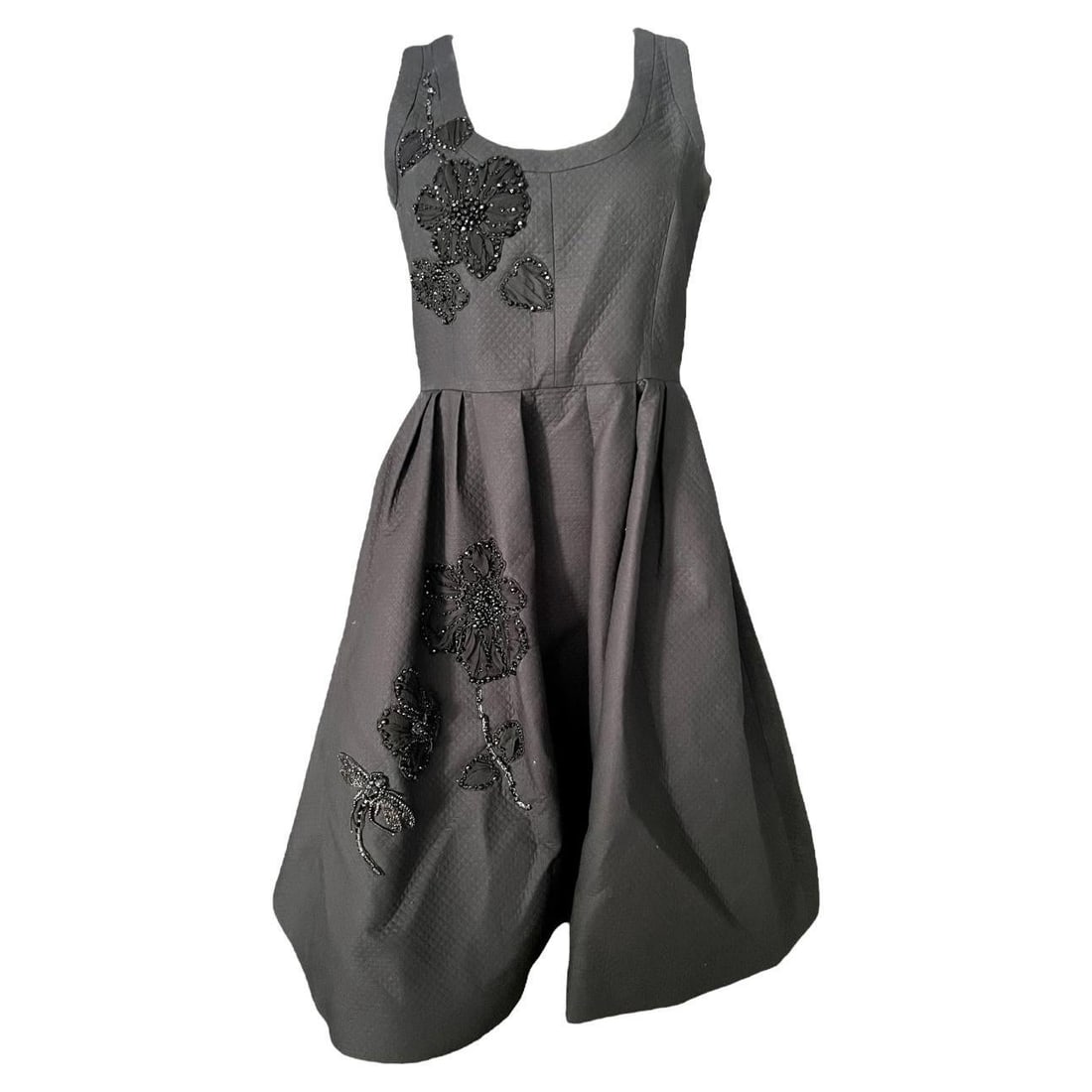 Dice Kayek Beaded Floral Black Sleeveless Dress EU 40 (1 of 9)