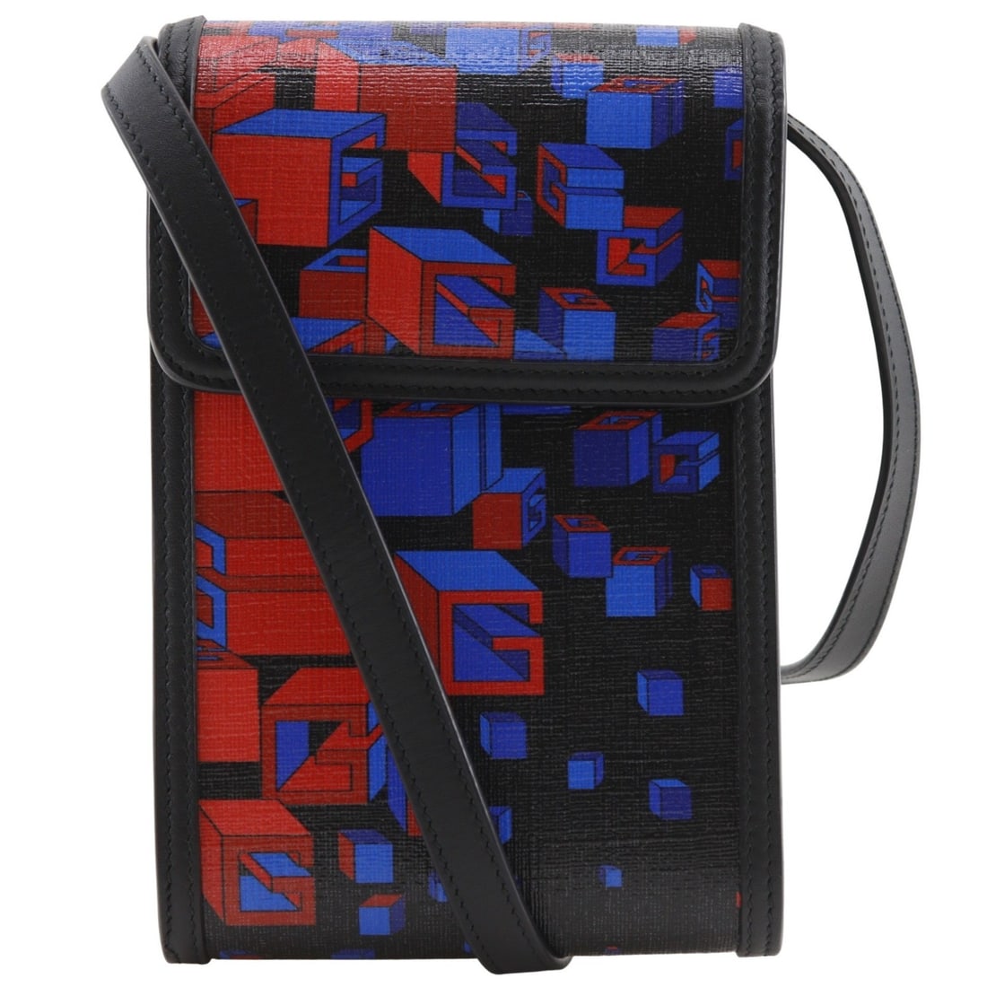 Gucci Flap Black PVC Coated Canvas Bag: Gucci Flap Black PVC Coated Canvas Bag Gucci Flap bag in black PVC with a unisex design. This piece is made in Italy and is presented in very good condition, with noted corner fraying on the exterior.