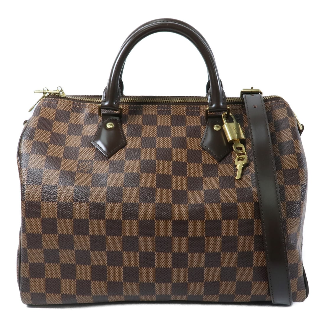 Louis Vuitton N41367 Speedy Bandouliere 2way Shoulder Bag Damier Brown: Louis Vuitton N41367 Speedy Bandouliere 2way Shoulder Bag Damier Brown Louis Vuitton Speedy Bandouliere 2-way shoulder bag in Damier PVC coated canvas with a brown exterior. This women's bag features 