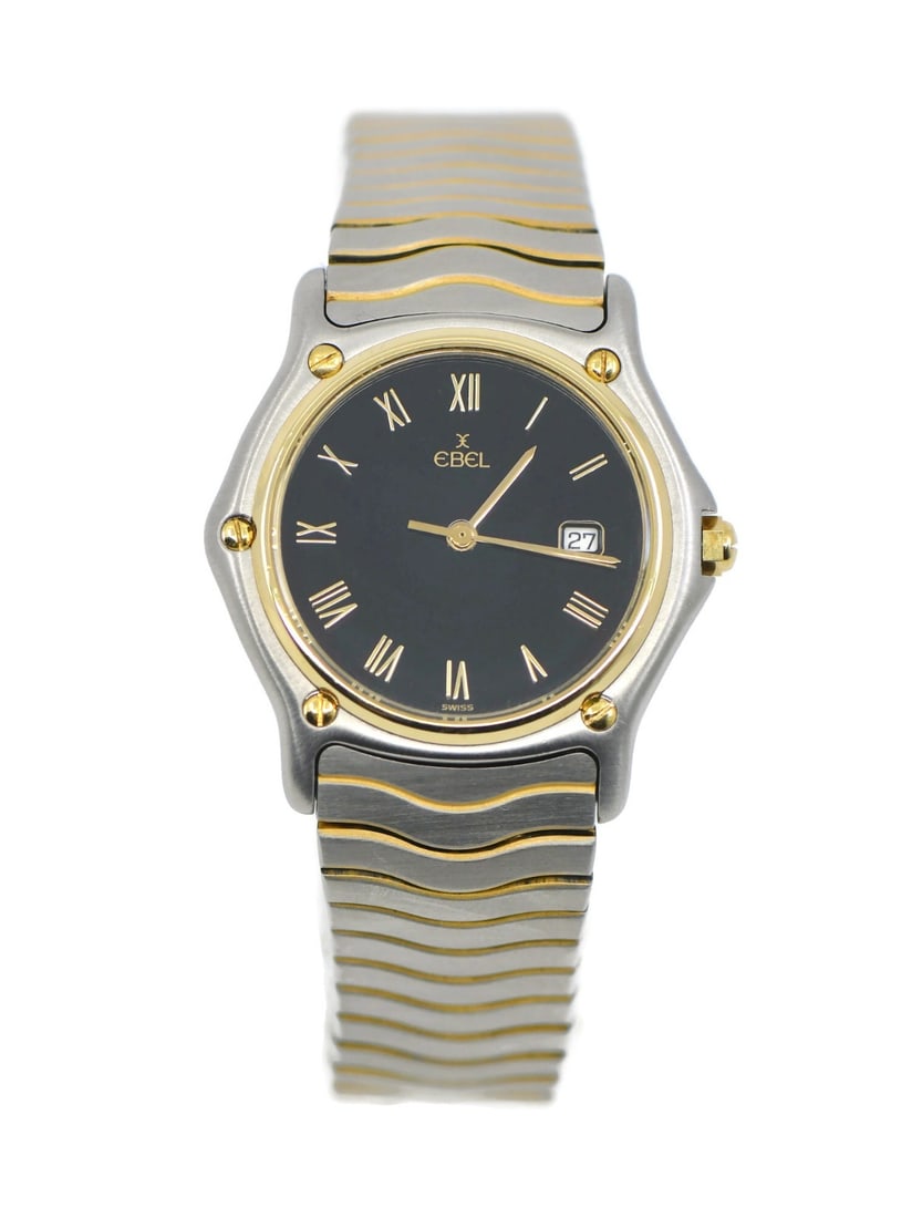 EBEL Sport Classic wristwatch two tone steel with box papers: EBEL Sport Classic wristwatch two tone steel with box papers Pre-owned Ebel Sport Classic wristwatch with an analog display and a classic two-tone stainless steel design. This unisex watch includes th