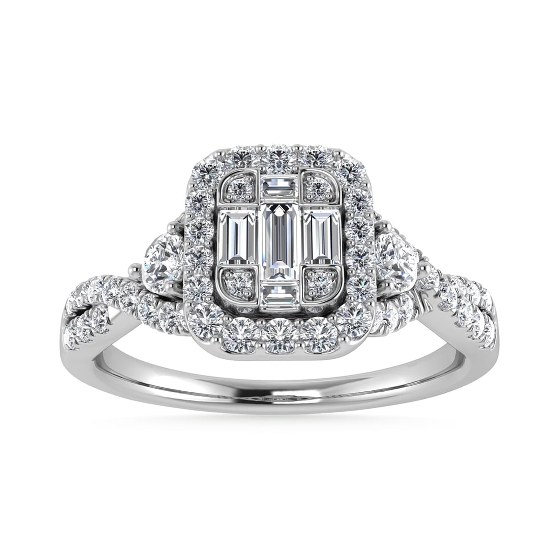 Diamond 3/8 Ct.Tw. Engagement Ring in 14K White Gold: Diamond 3/8 Ct.Tw. Engagement Ring in 14K White Gold 14k White Gold Stone Color: G-h Stone Clarity: Si3-i1 / Si2 Each ring is presented in standard size 6.5. Complimentary resizing is available betwee