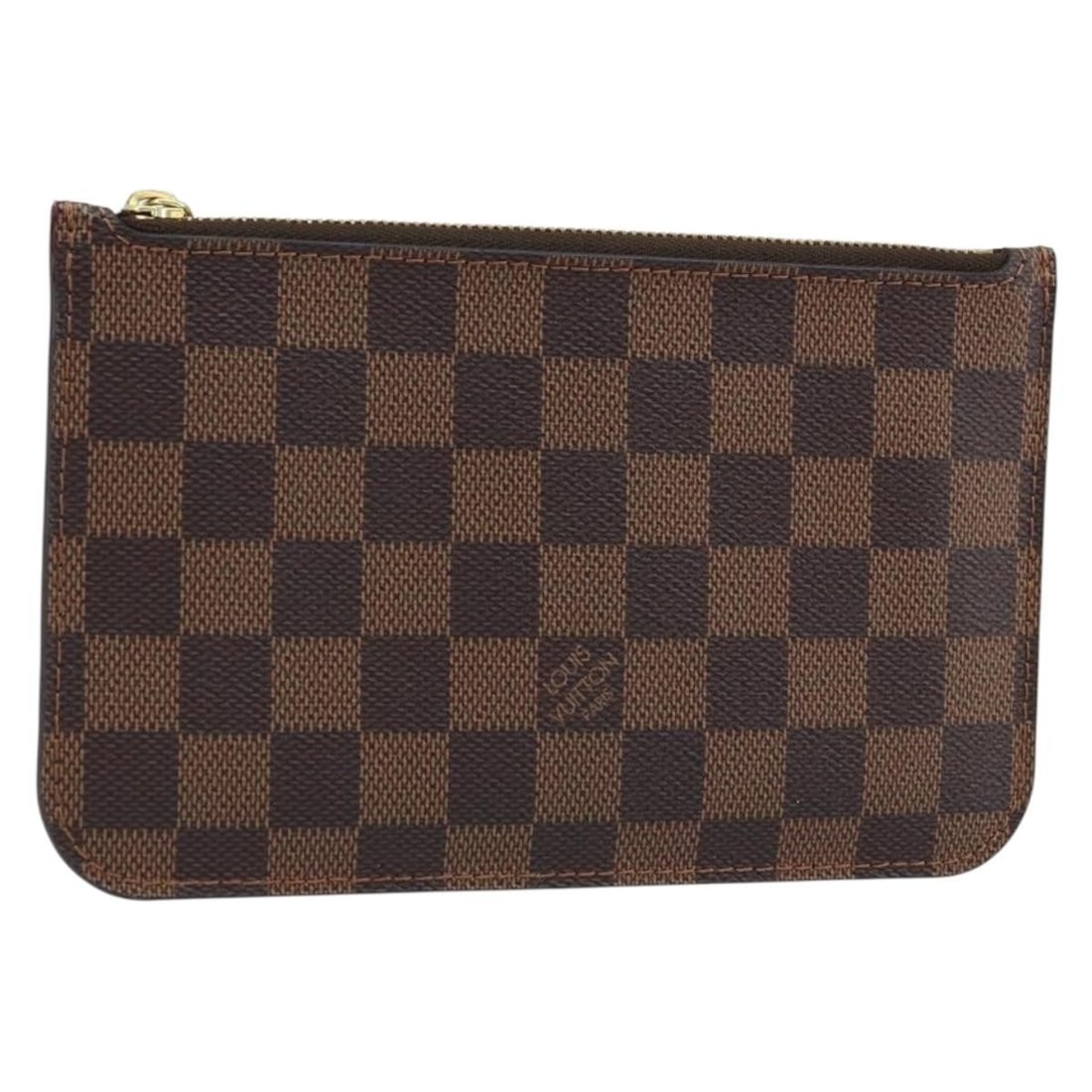 Louis Vuitton Neverfull PM Damier Ebene Canvas Pouch AR2145: Louis Vuitton Neverfull PM Damier Ebene Canvas Pouch AR2145 Authentic Louis Vuitton Neverfull PM pouch in Damier Ebene canvas. This women's pouch is made in France and features the Damier Ebene colorw
