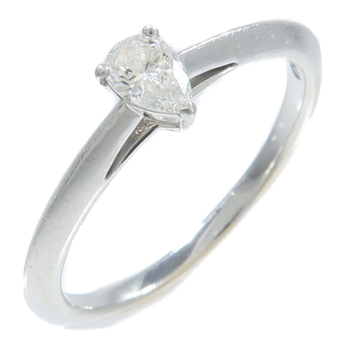 Tiffany and Co Pt950 Platinum Diamond Ring Size 5.75: Tiffany and Co Pt950 Platinum Diamond Ring Size 5.75 A Tiffany & Co. diamond ring crafted in Pt950 platinum with a clear diamond. The ring is size 5.75 and features a 2 mm band width with a motif meas