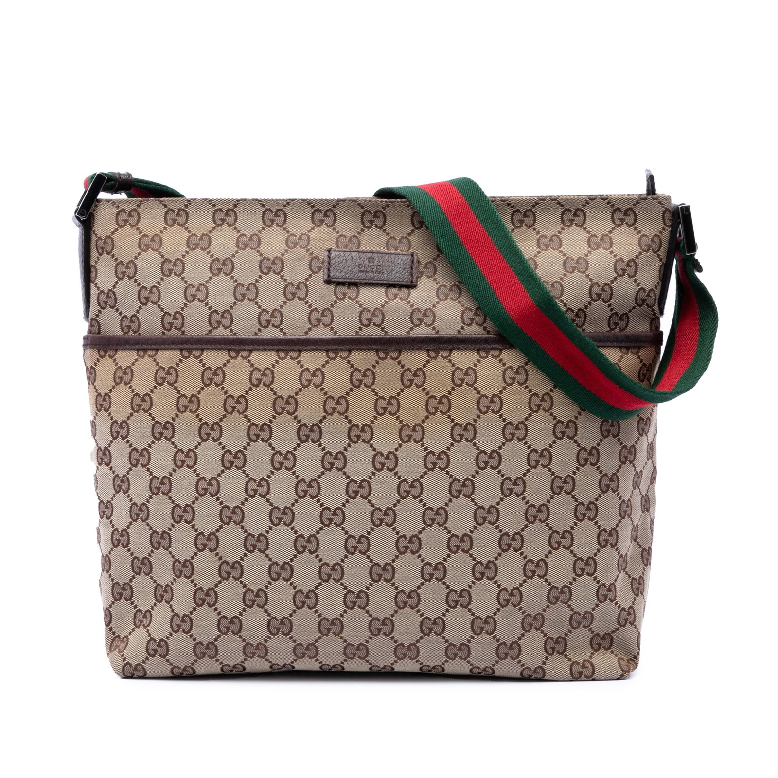 Gucci GG Canvas Web Crossbody Bag Beige Fabric Leather Trim: Gucci GG Canvas Web Crossbody Bag Beige Fabric Leather Trim Gucci GG Canvas Web Crossbody bag with a canvas body and leather trim. It features an adjustable flat web strap, an exterior front slip pock