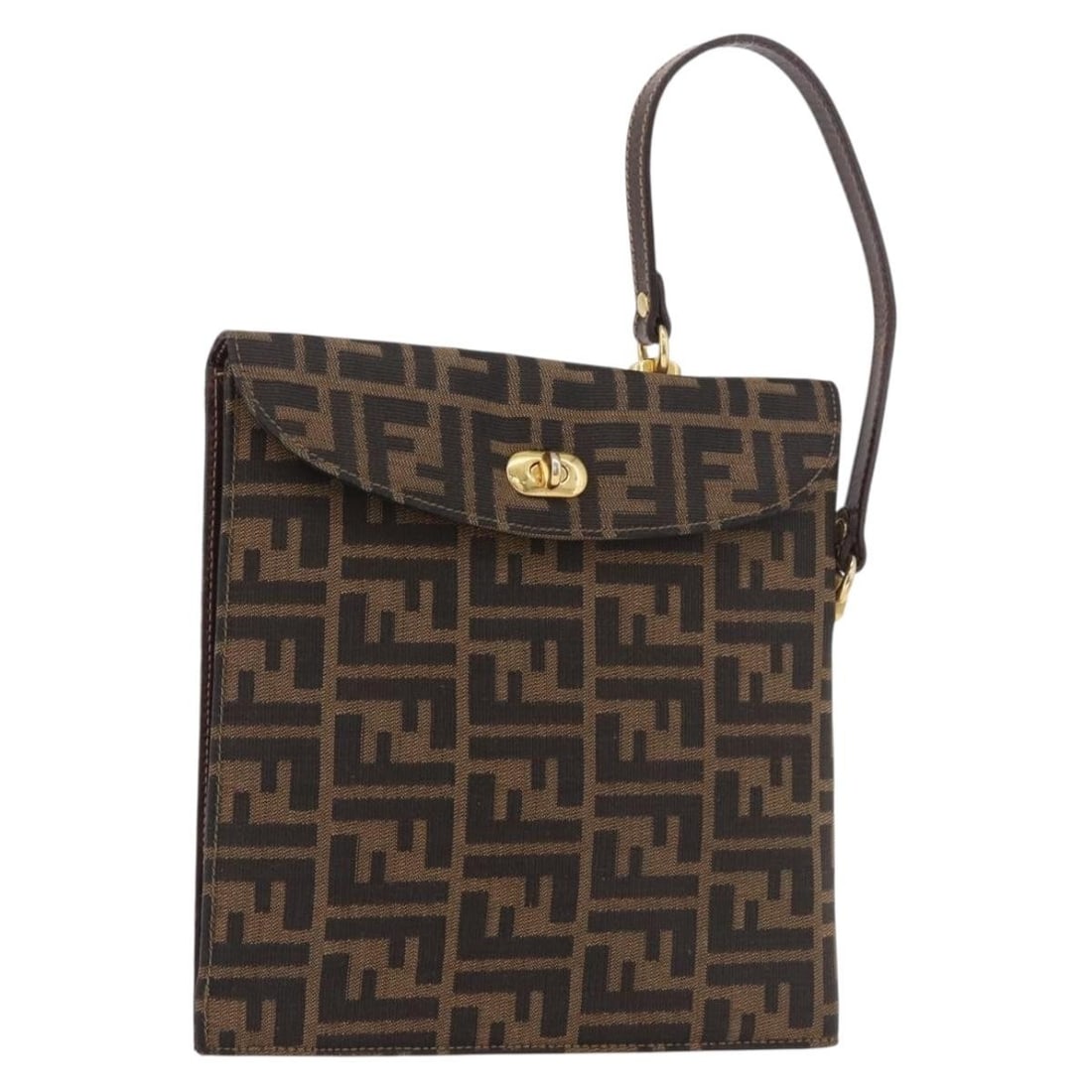 FENDI Zucca Canvas Hand Bag Black Brown with Dust Bag (1 of 18)