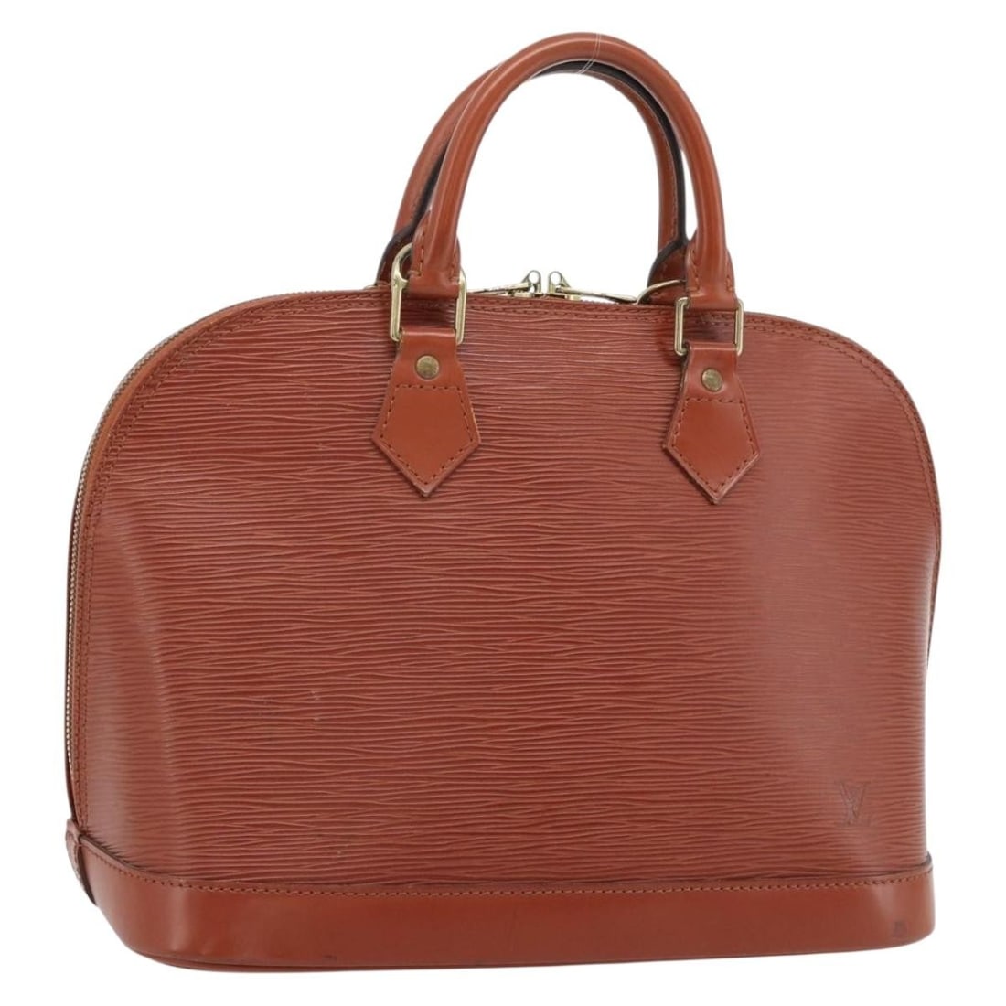 Louis Vuitton Alma Epi Leather Handbag Brown M52143: Louis Vuitton Alma Epi Leather Handbag Brown M52143 Louis Vuitton Alma handbag in brown Epi leather with a structured silhouette and included dust bag. Made in France, this women's handbag shows reaso