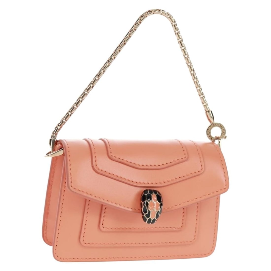 BVLGARI Orange Leather Bag Charm Made in Italy: BVLGARI Orange Leather Bag Charm Made in Italy Authentic BVLGARI orange leather bag charm made in Italy. This women's accessory is presented without the original item box or dust bag; only the item sh