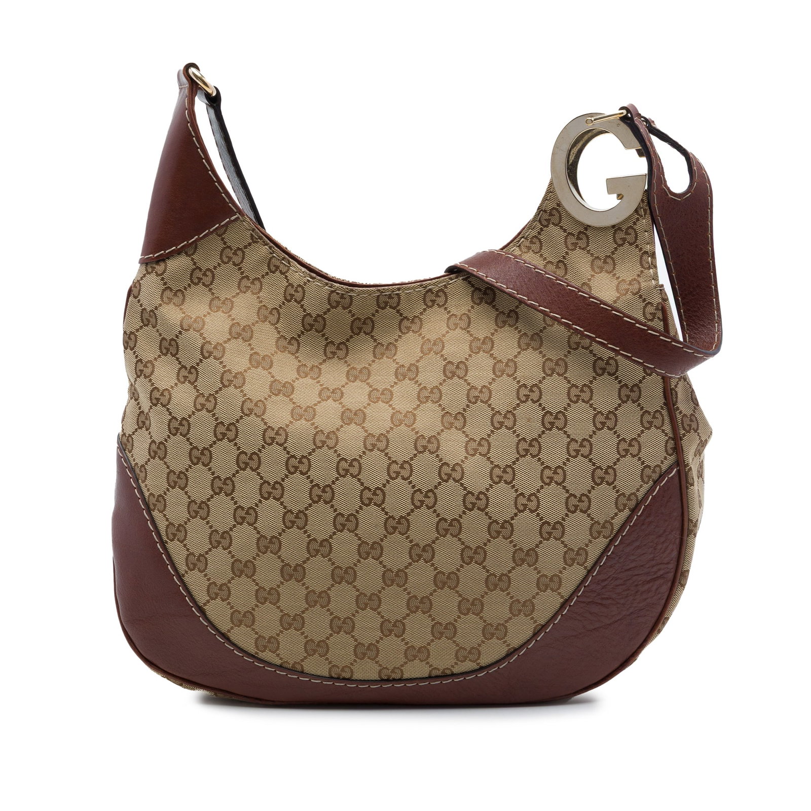 Gucci Charlotte Crossbody Bag GG Canvas Beige Leather Trim (1 of 6)