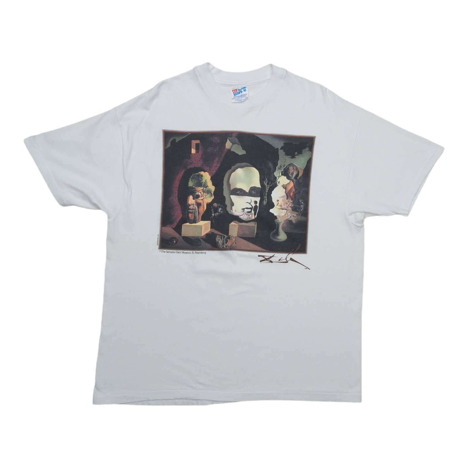 Vintage 1990s Salvador Dali Art T Shirt White XL: Vintage 1990s Salvador Dali Art T Shirt White XL Authentic vintage Salvador Dali surrealist art shirt from the 1990s. This original single-stitch shirt is a true vintage piece, not a modern reproducti