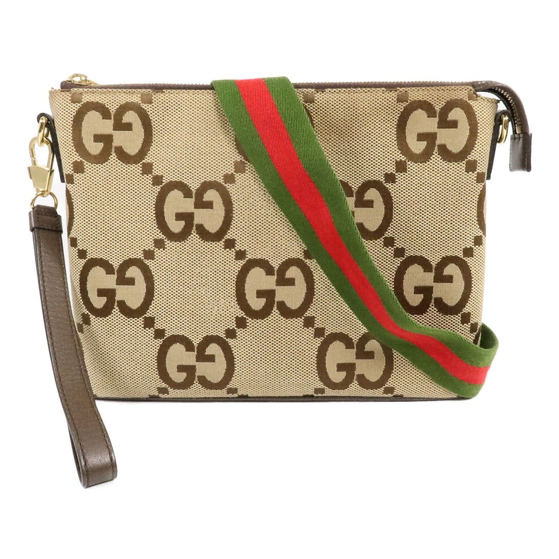 Gucci 699130 Jumbo GG Brown Canvas Shoulder Bag: Gucci 699130 Jumbo GG Brown Canvas Shoulder Bag Gucci Jumbo GG shoulder bag in brown GG canvas with a shoulder strap and an interior zip pocket. Made in Italy, this women's shoulder bag includes stora