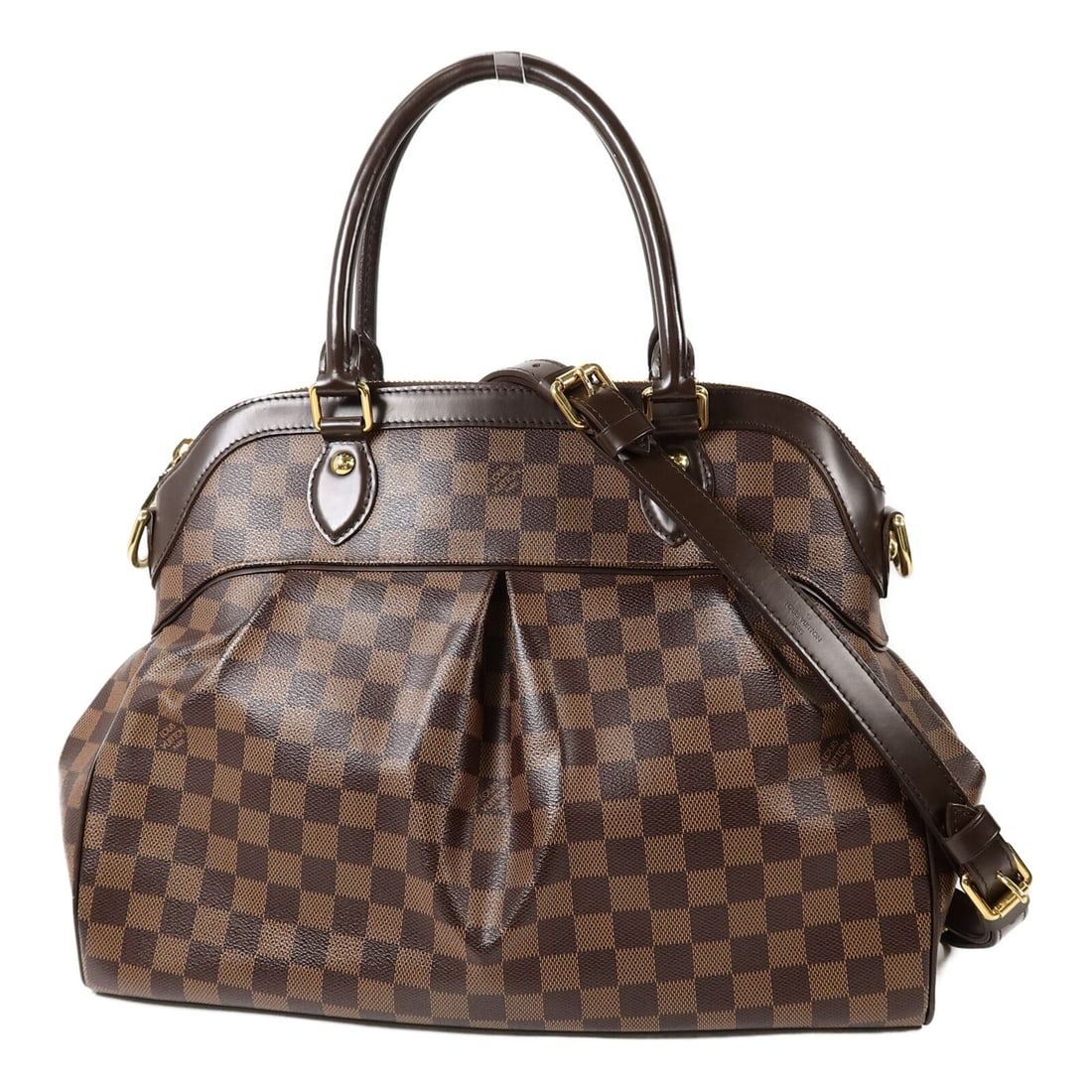 Louis Vuitton Trevi GM N51998 Damier 2 Way Shoulder Bag: Louis Vuitton Trevi GM N51998 Damier 2 Way Shoulder Bag Louis Vuitton Trevi GM 2-way shoulder bag in Damier brown PVC coated canvas. This women's handbag features dual carry options with top handles a