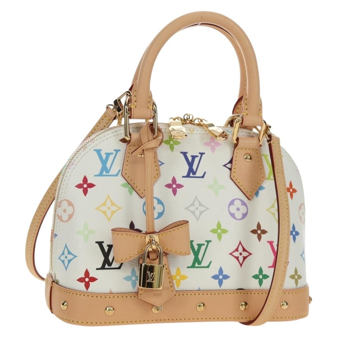 Louis Vuitton Alma BB M13078 Monogram Canvas 2way Handbag White: Louis Vuitton Alma BB M13078 Monogram Canvas 2way Handbag White Louis Vuitton Alma BB hand bag in Monogram Canvas with a Monogram/White exterior. This women's bag is made in France and comes with a du