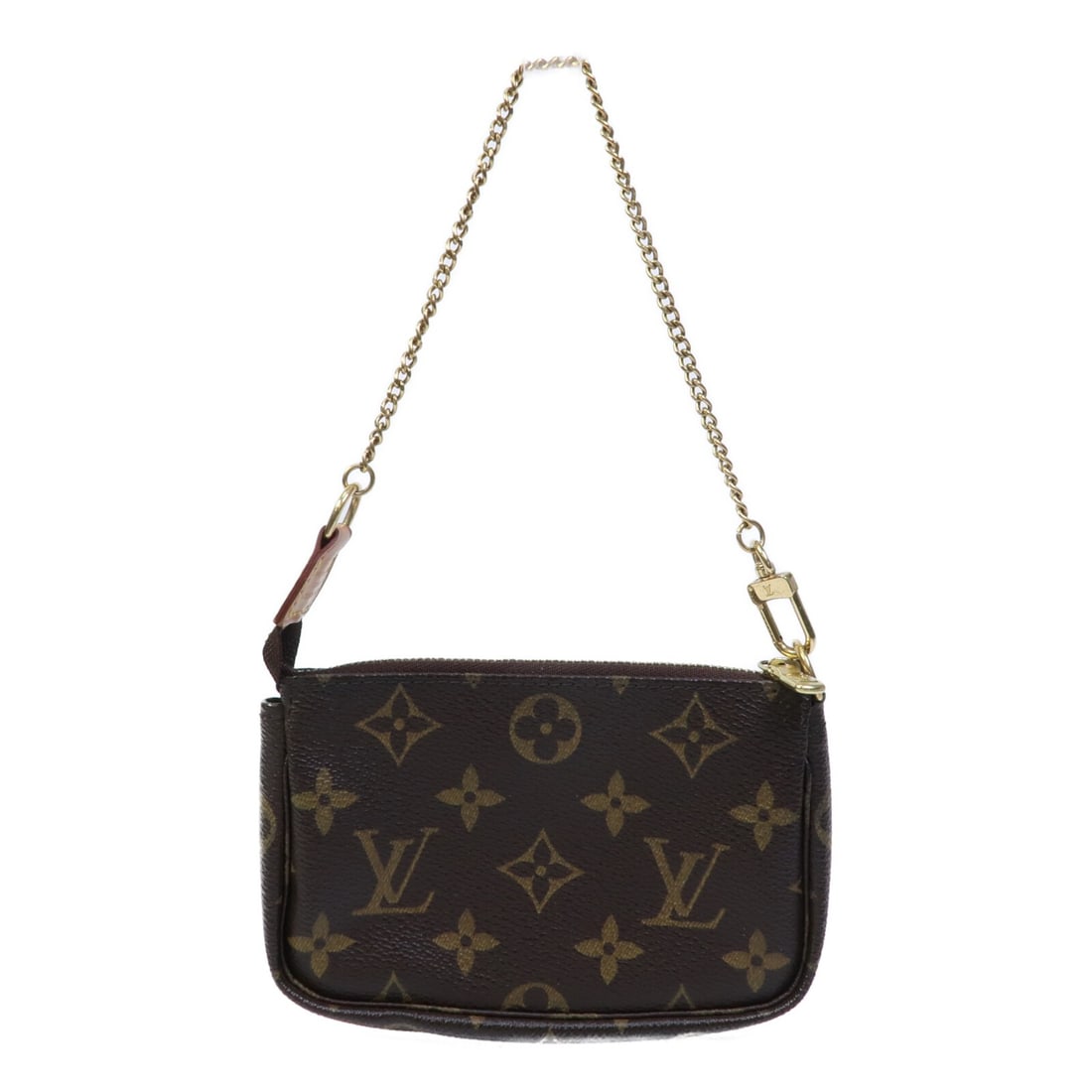 Louis Vuitton Mini Pochette Accessoires Monogram Handbag M58009 Brown: Louis Vuitton Mini Pochette Accessoires Monogram Handbag M58009 Brown Louis Vuitton Mini Pochette Accessoires handbag, model M58009, in brown Monogram and PVC coated canvas. It features a regular size