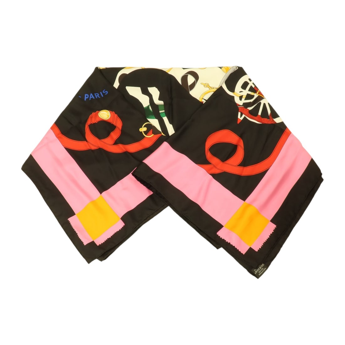 Hermes Silk Scarf 140x140cm Black Pink Multicolor France (1 of 10)