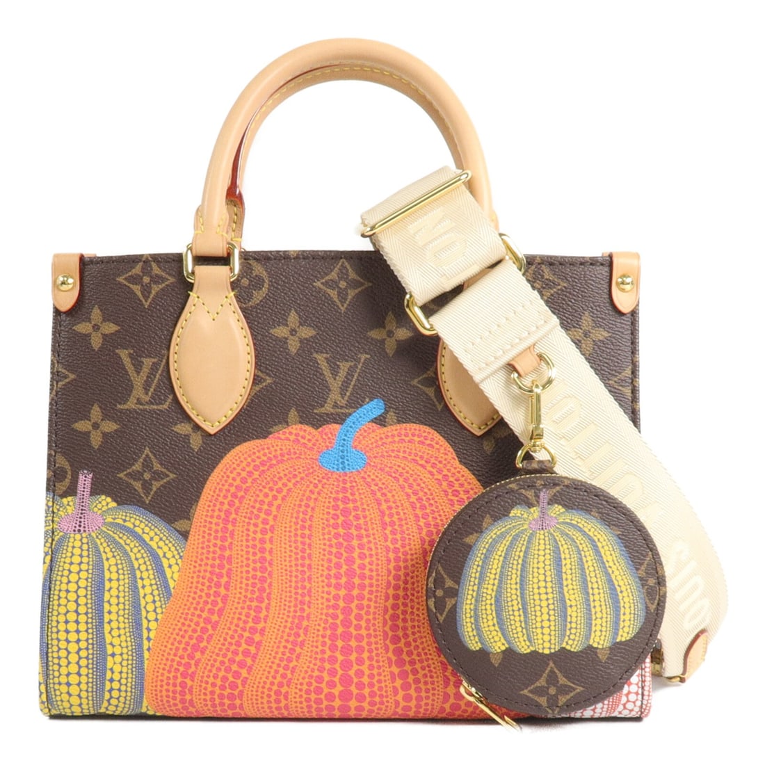 Louis Vuitton M46467 OnTheGo PM Monogram 2 Way Shoulder Bag: Louis Vuitton M46467 OnTheGo PM Monogram 2 Way Shoulder Bag Louis Vuitton LV x YK OnTheGo PM 2-way shoulder bag in Monogram PVC coated canvas. This women's bag features a brown and multicolor design, 