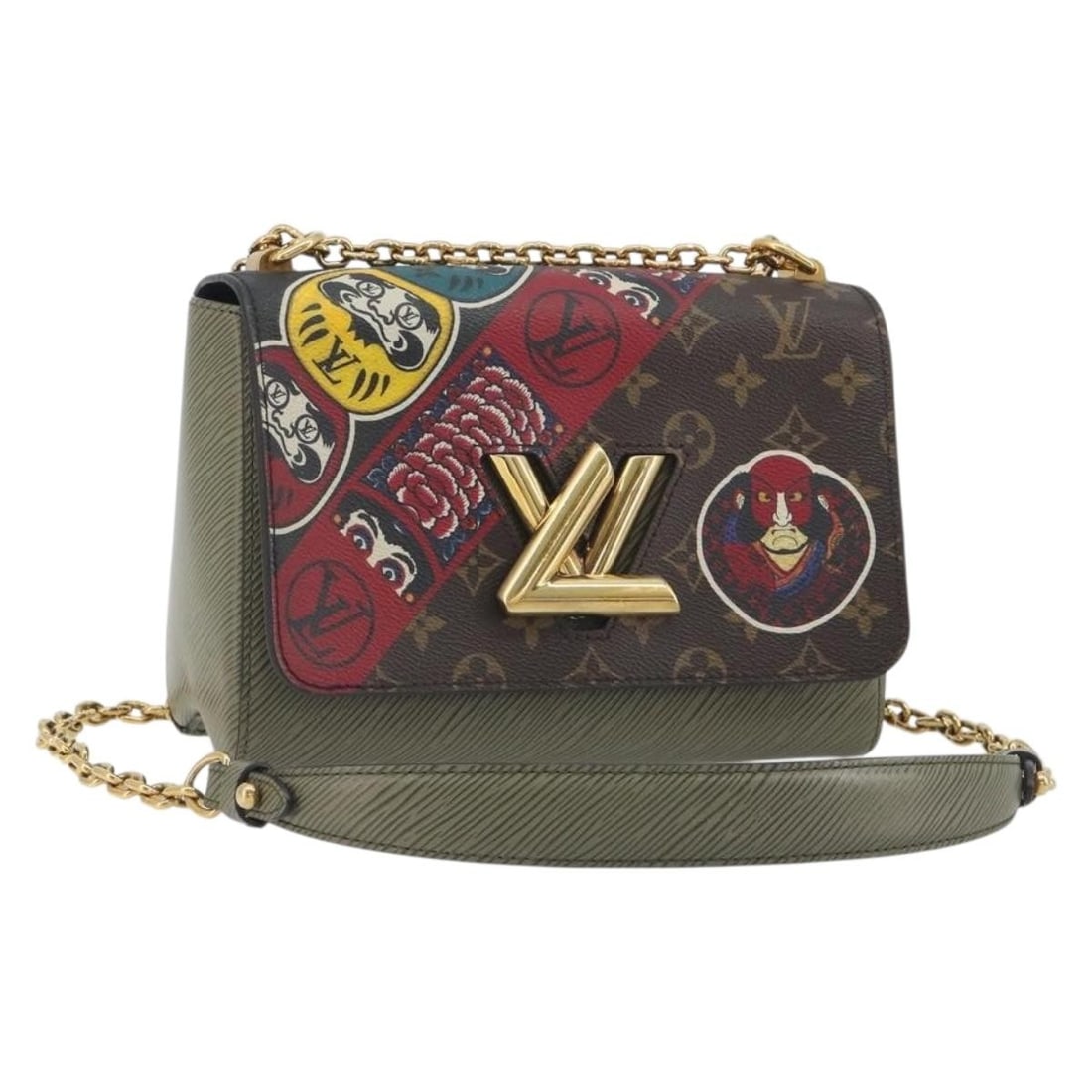 Louis Vuitton M67270 Twist MM Kabuki Monogram Canvas Shoulder Bag: Louis Vuitton M67270 Twist MM Kabuki Monogram Canvas Shoulder Bag Louis Vuitton Monogram Kabuki Twist MM shoulder bag in monogram canvas. This women's shoulder bag is made in France and includes a dus