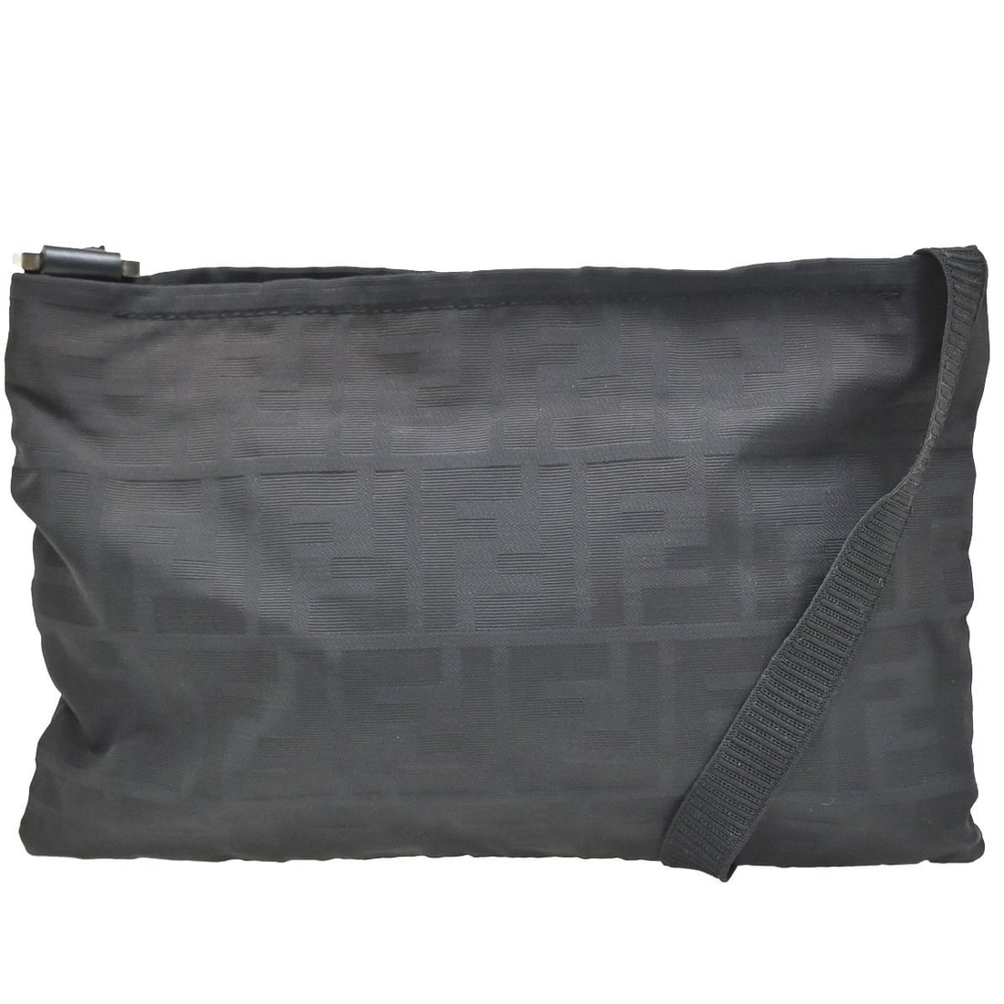 Fendi Logo Zucca black canvas bag 25cm x 17cm: Fendi Logo Zucca black canvas bag 25cm x 17cm Fendi Logo Zucca in black canvas, made in Italy. The item is described as being in very good condition, with canvas discoloration noted on the exterior. S