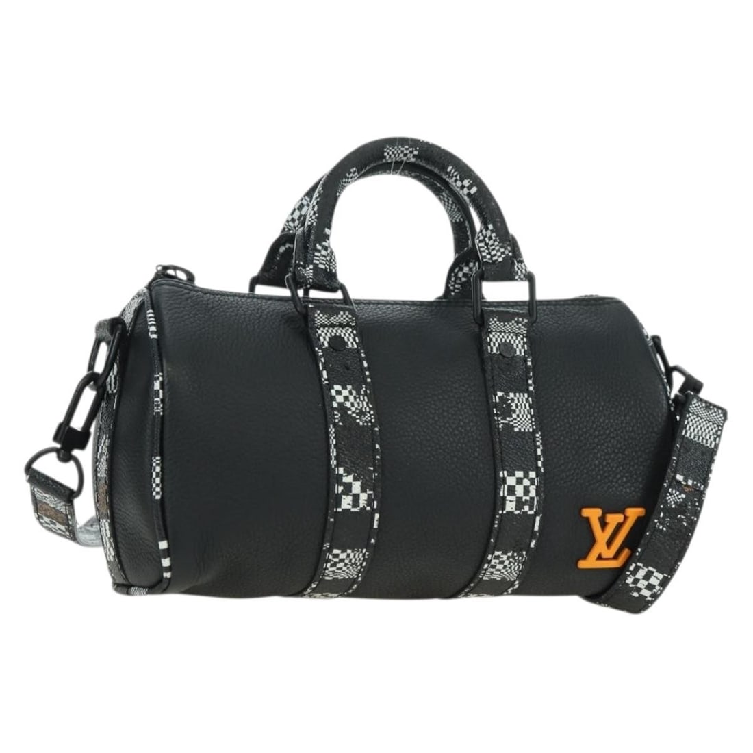 Louis Vuitton M80202 Keepall XS shoulder bag in black Damier Ebene: Louis Vuitton M80202 Keepall XS shoulder bag in black Damier Ebene Louis Vuitton Damier Distorted City Keepall XS shoulder bag in black Damier Ebene canvas. Made in France, this compact bag includes a