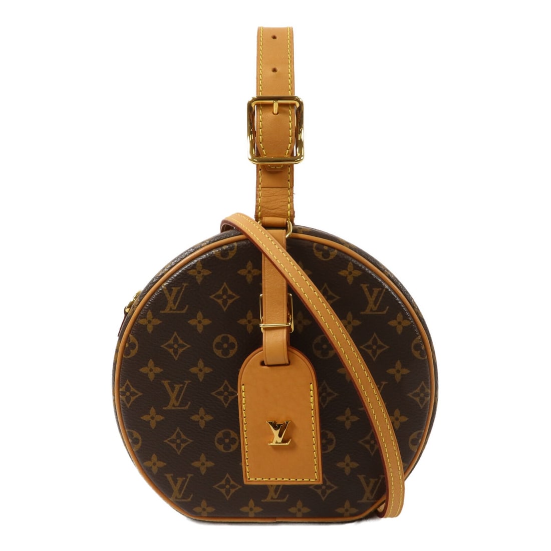 Louis Vuitton Petite Boite Chapeau Monogram 2 Way Bag M43514: Louis Vuitton Petite Boite Chapeau Monogram 2 Way Bag M43514 Louis Vuitton Petite Boite Chapeau 2-way shoulder bag in Monogram PVC coated canvas. This women's bag features a structured round silhouett
