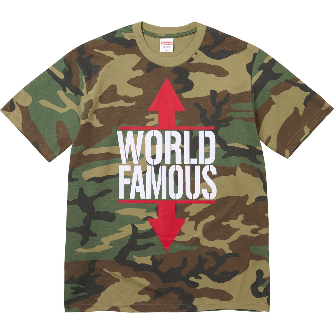 Supreme World Famous Graphic T Shirt Woodland Camo XL (1 of 2)