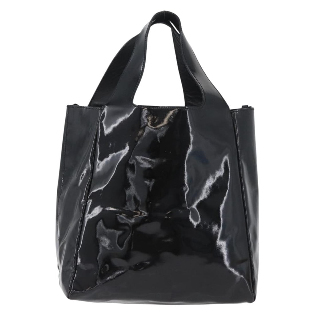 Prada Vintage Handbag Black Patent Leather 24cm x 24cm x 14cm: Prada Vintage Handbag Black Patent Leather 24cm x 24cm x 14cm This Prada vintage handbag is crafted from black patent leather and features a classic silhouette. Designed for women, it offers both styl