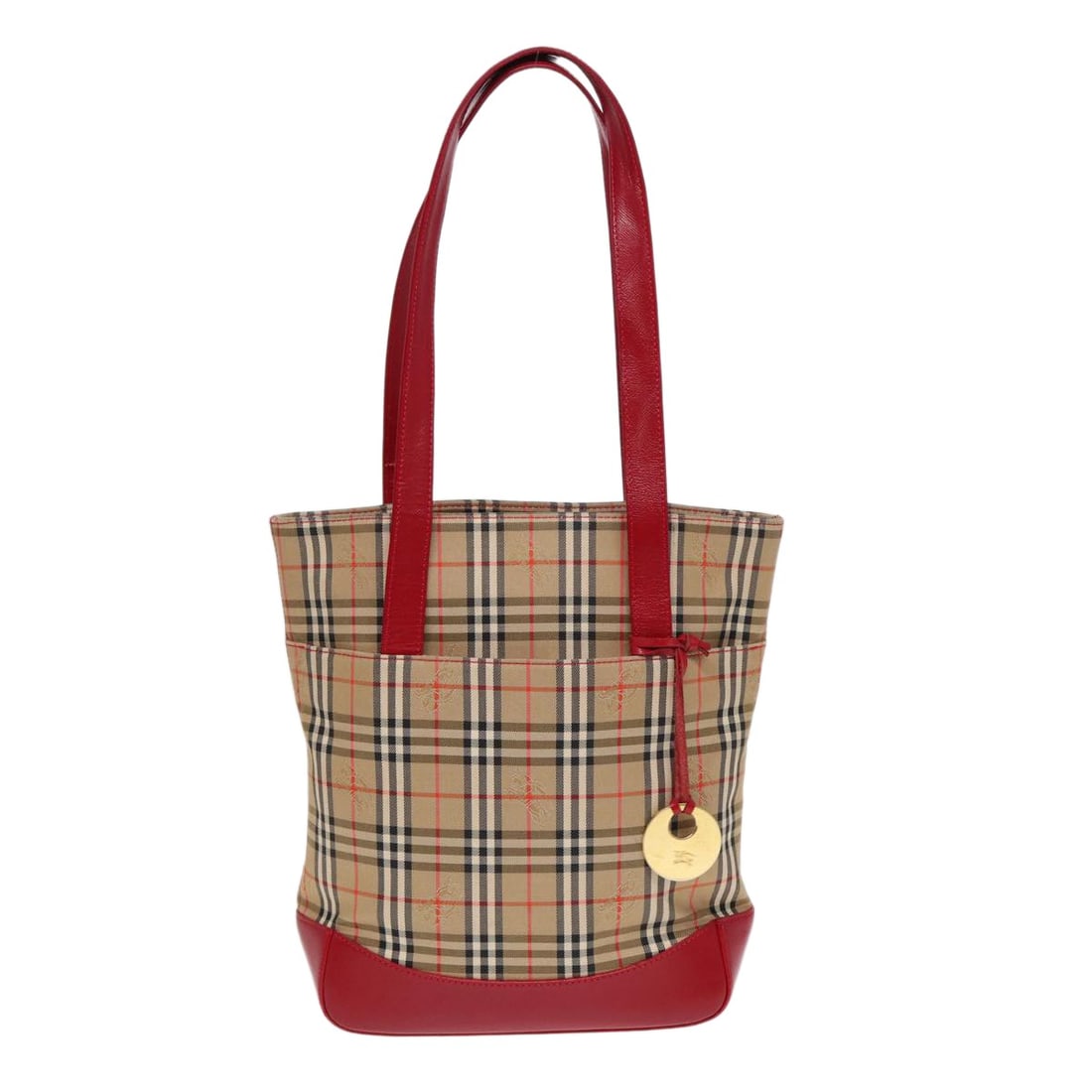 Beige Canvas Leather Tote Bag by Burberry Nova Check 23cm x 26cm x 10cm: Beige Canvas Leather Tote Bag by Burberry Nova Check 23cm x 26cm x 10cm This Burberry Nova Check Tote features a beige canvas exterior with the signature Nova Check pattern and leather accents. Design