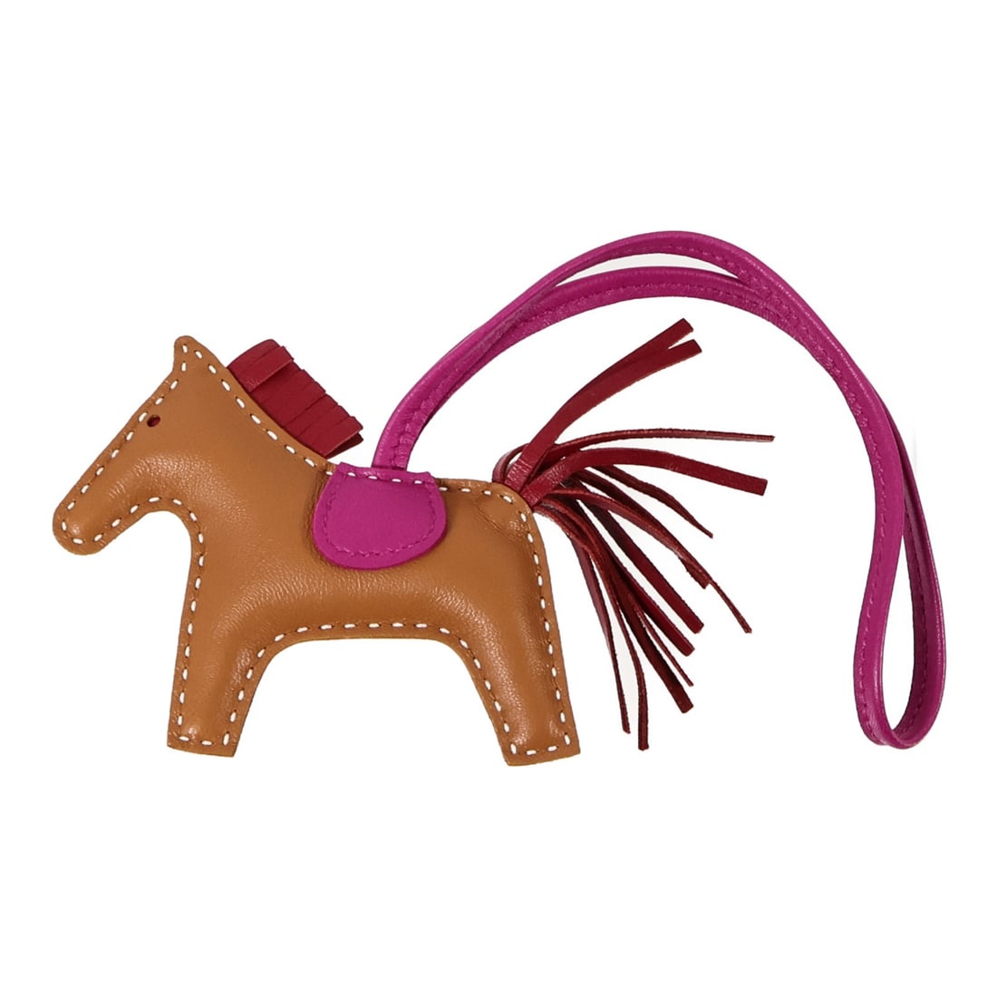 Hermes Rodeo PM Milo Lambskin Charm Gold Rose Pourpre (1 of 6)