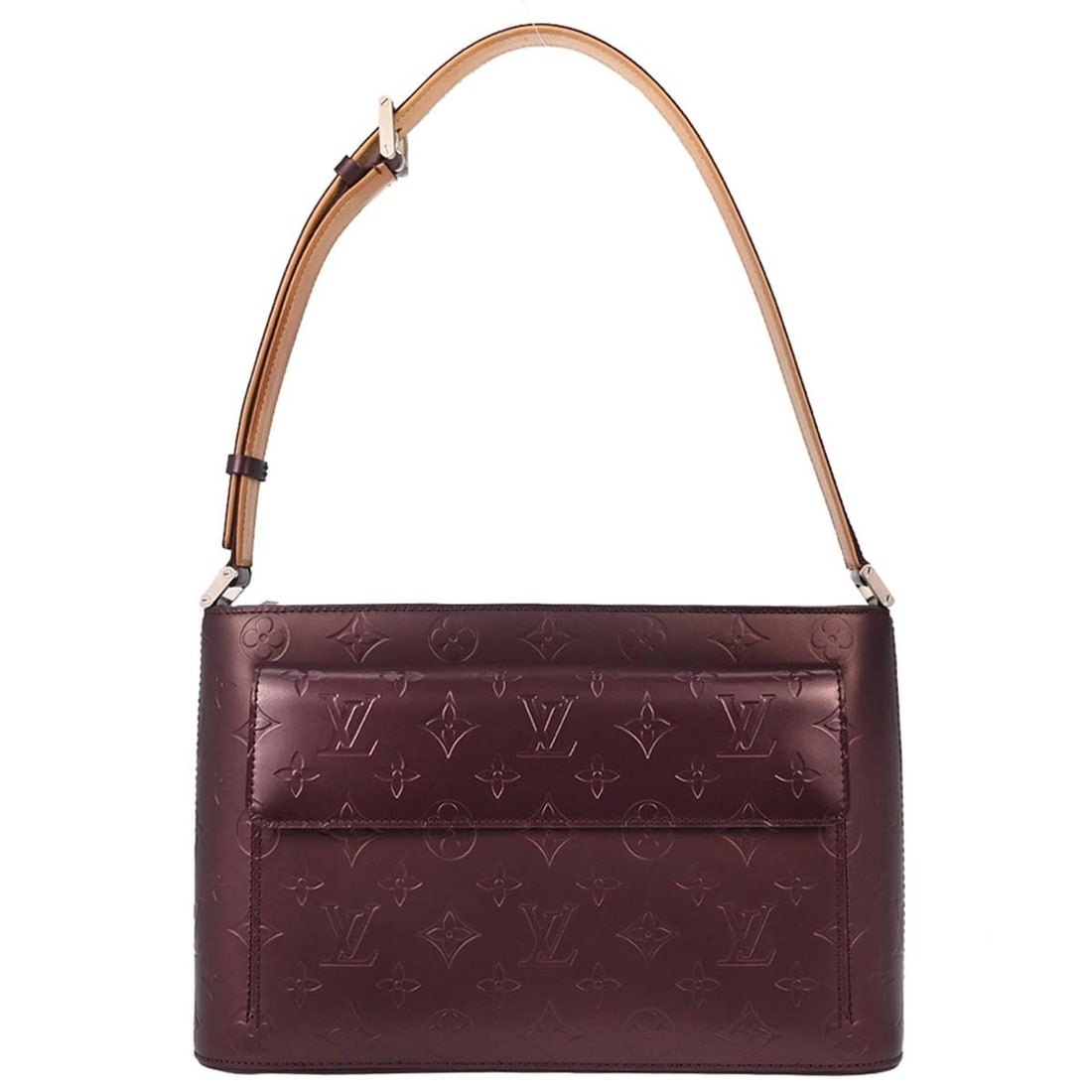 Louis Vuitton Allston Purple Monogram Mat Top Handle Bag M55126: Louis Vuitton Allston Purple Monogram Mat Top Handle Bag M55126 Louis Vuitton Allston top handle handbag in purple Monogram Mat leather with logo accents and a zip closure. This women's medium bag fea