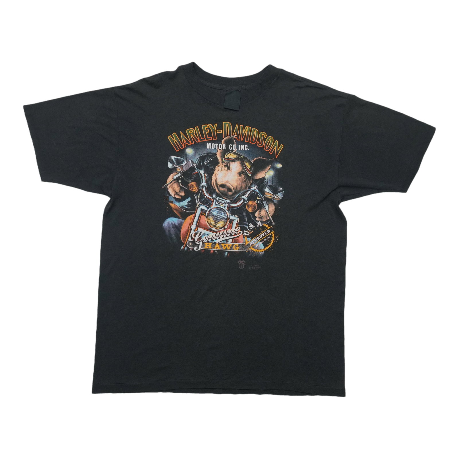 Harley Davidson Motor Co 1989 Hawg 3D Emblem Vintage Shirt: Harley Davidson Motor Co 1989 Hawg 3D Emblem Vintage Shirt Original vintage 1989 Harley Davidson Motor Co Hawg 3D Emblem shirt with front and back graphics. This is a true vintage shirt, not a modern 