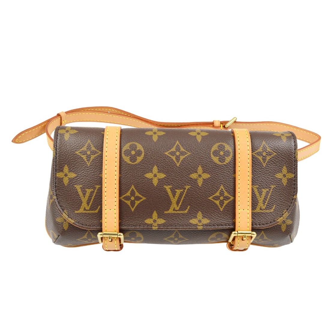 Louis Vuitton Marelle Monogram Canvas Belt Bag M51159 France: Louis Vuitton Marelle Monogram Canvas Belt Bag M51159 France Louis Vuitton Monogram Pochette Marelle Belt Bum Bag in brown Monogram canvas with leather trim, made in France. It features a buckle closu