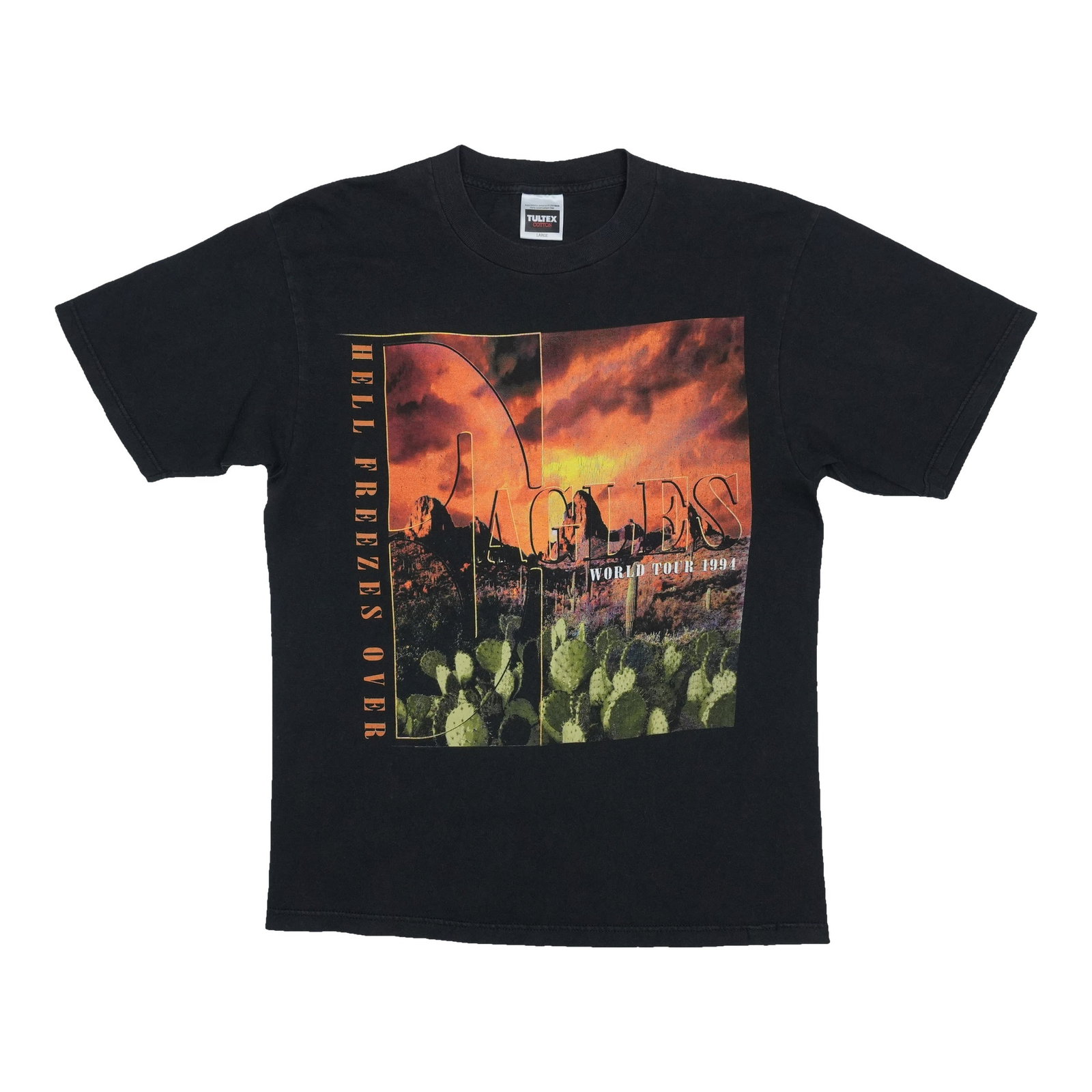 Vintage Eagles Hell Freezes Over 1994 Black Cotton Tour Shirt (1 of 5)