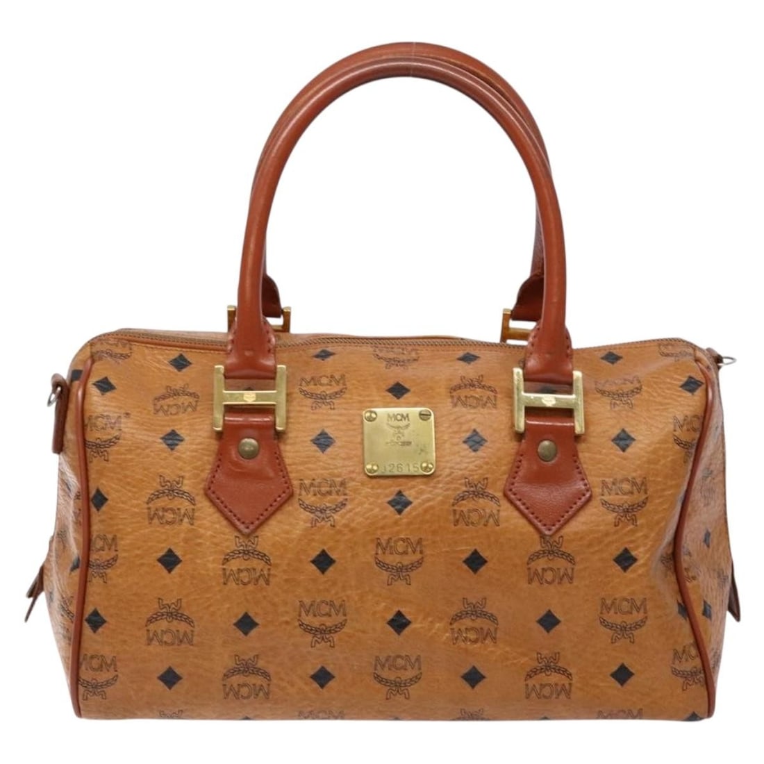 MCM Visetos logogramme brown leather handbag (1 of 18)